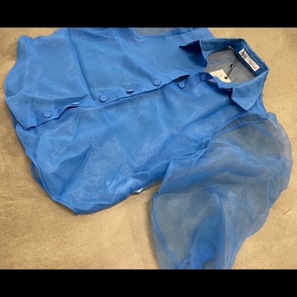 Zara Tops Zara Organza Blouse With Full Sleeves Poshmark